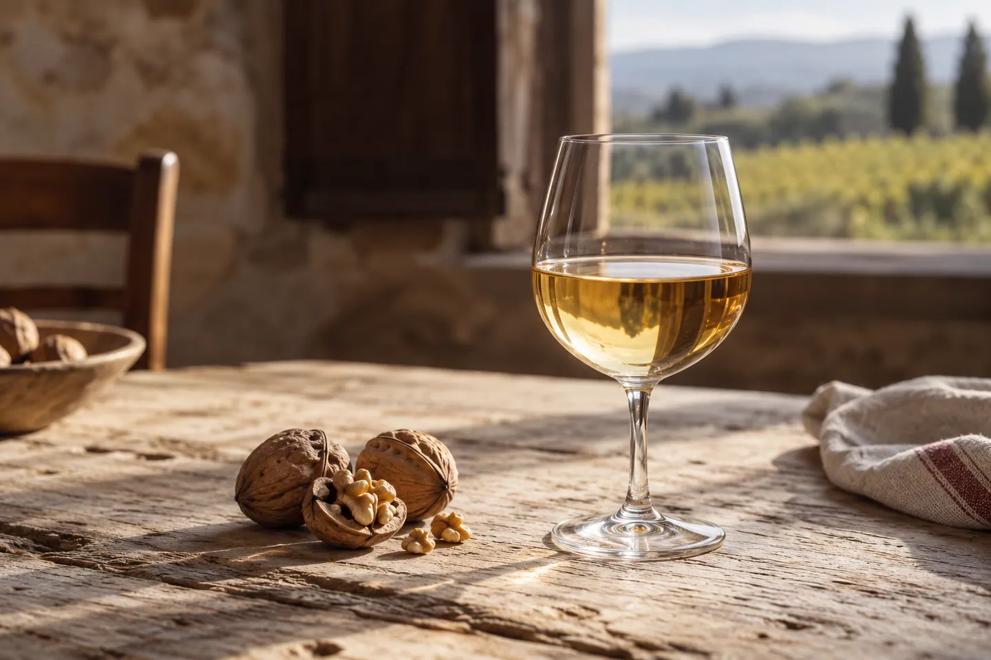 Photo d’illustration générée par IA pour « Savagnin ». Scène fictive ; ne représente pas un établissement réel ni une identification botanique.