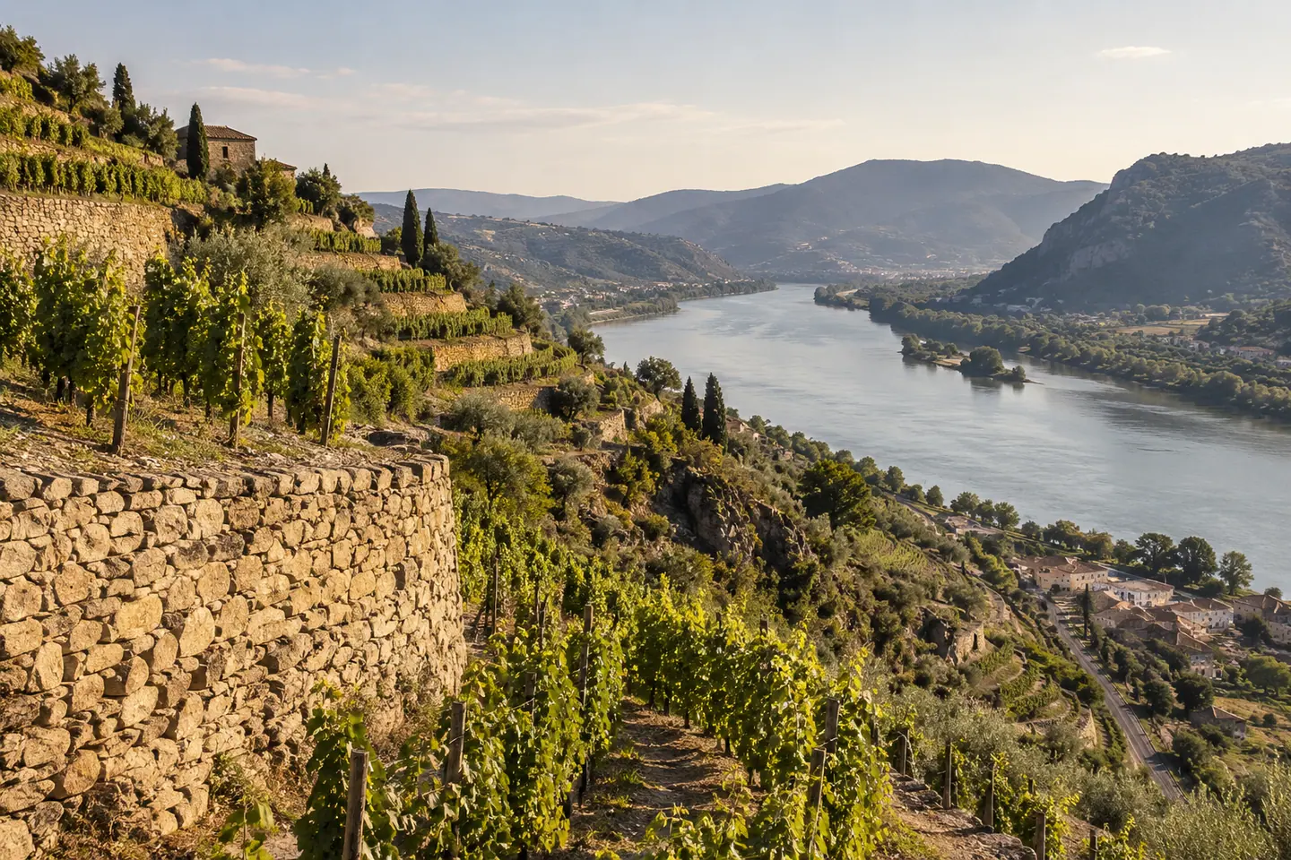 Illustration générée par IA — Vallée du Rhône