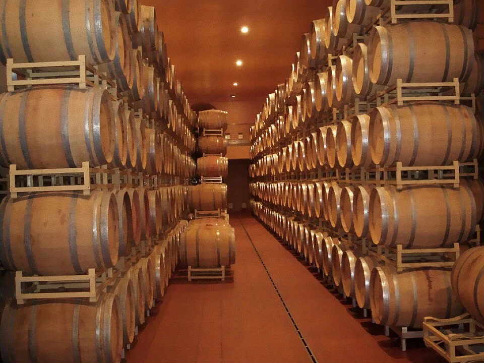 Le mitiche cantine dei marchesi Antinori, nobile famiglia imparentata con i Conti della Gherardesca citati da Dante nell'Inferno. Lo scatto è stato effettuato a Guado al Tasso, nelle cantine di famiglia dove riposano alcuni tra i Cabernet e i Merlot tra i più buoni d'Italia...